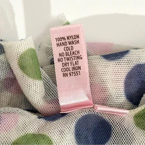 Y2K blue, green, pink and white mesh polka dot tank top with ruffles - Picture 7 of 7